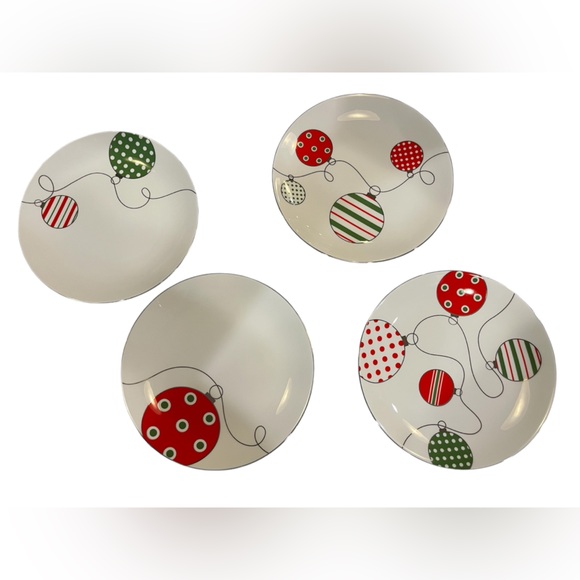 LENOX Merry And Bright Set of 4 Dessert Plates - Whimsy Ornament Plates - Picture 1 of 4